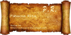 Pahocsa Rita névjegykártya