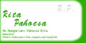 rita pahocsa business card